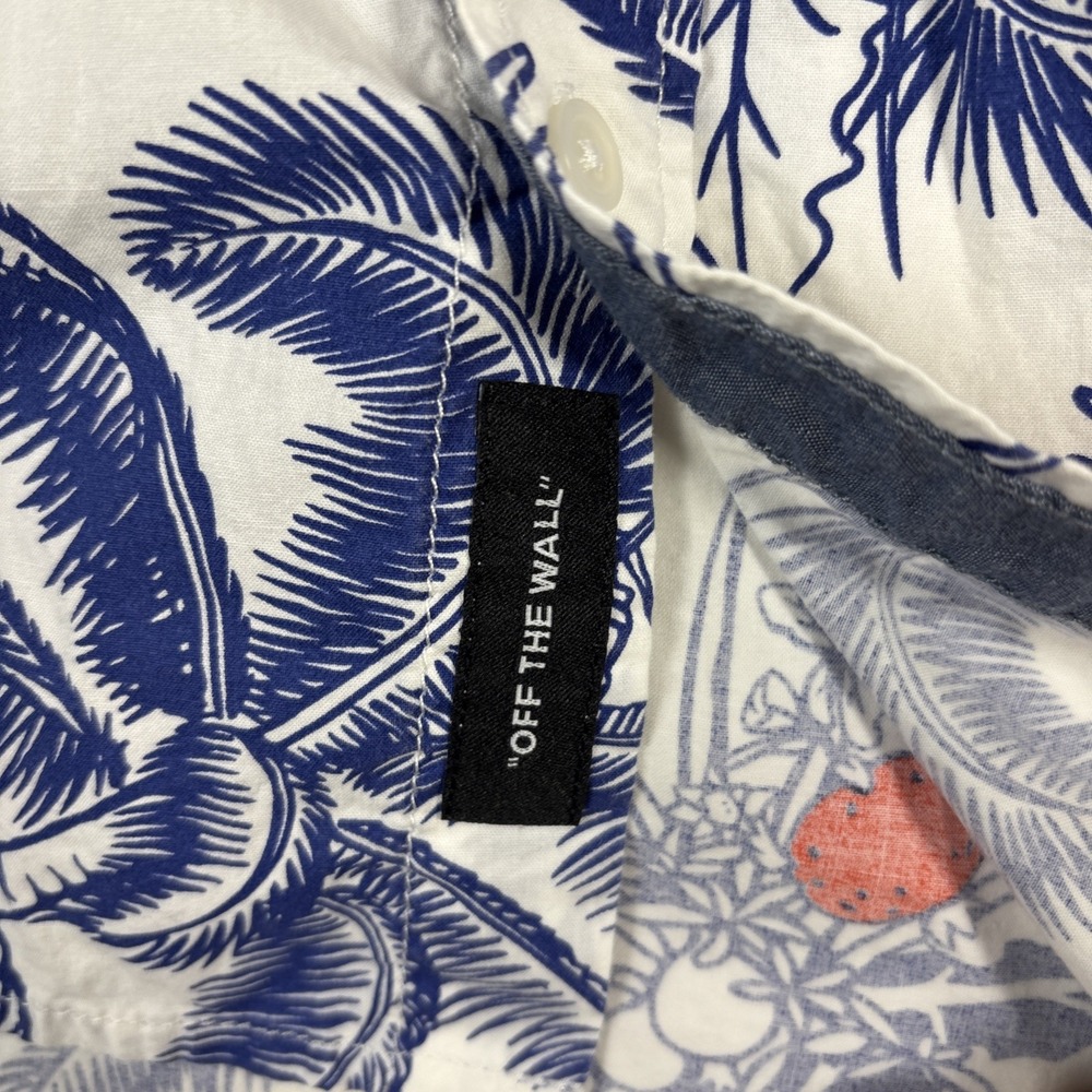 Vans Off The Wall Hawaiian Short Sleeve Buttoned Down Shirt Men's Size Small - Picture 5 of 7